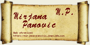 Mirjana Panović vizit kartica